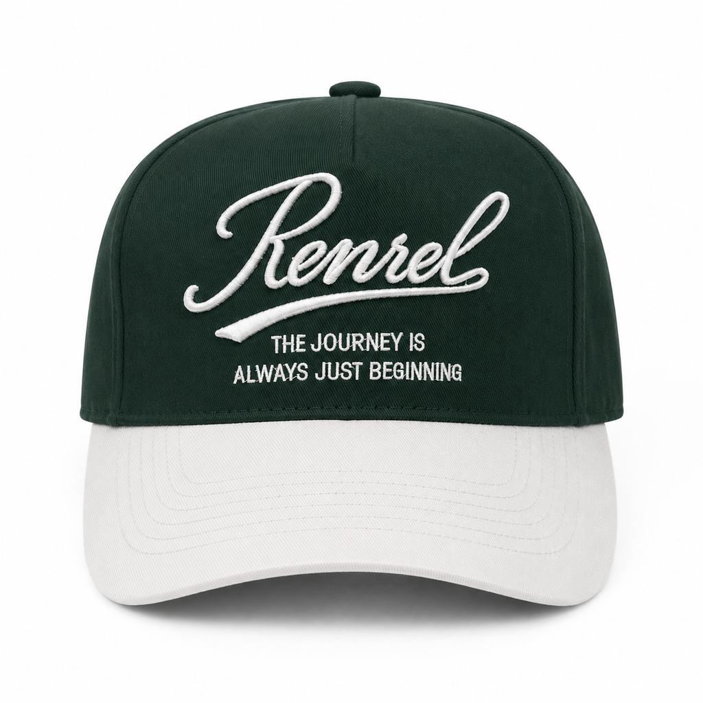 The Journey Is Always Beginning Forest Green Cap