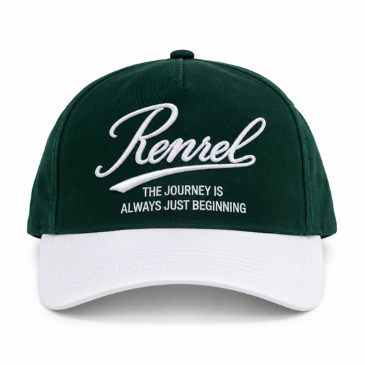 The Journey Is Always Beginning Forest Green Cap